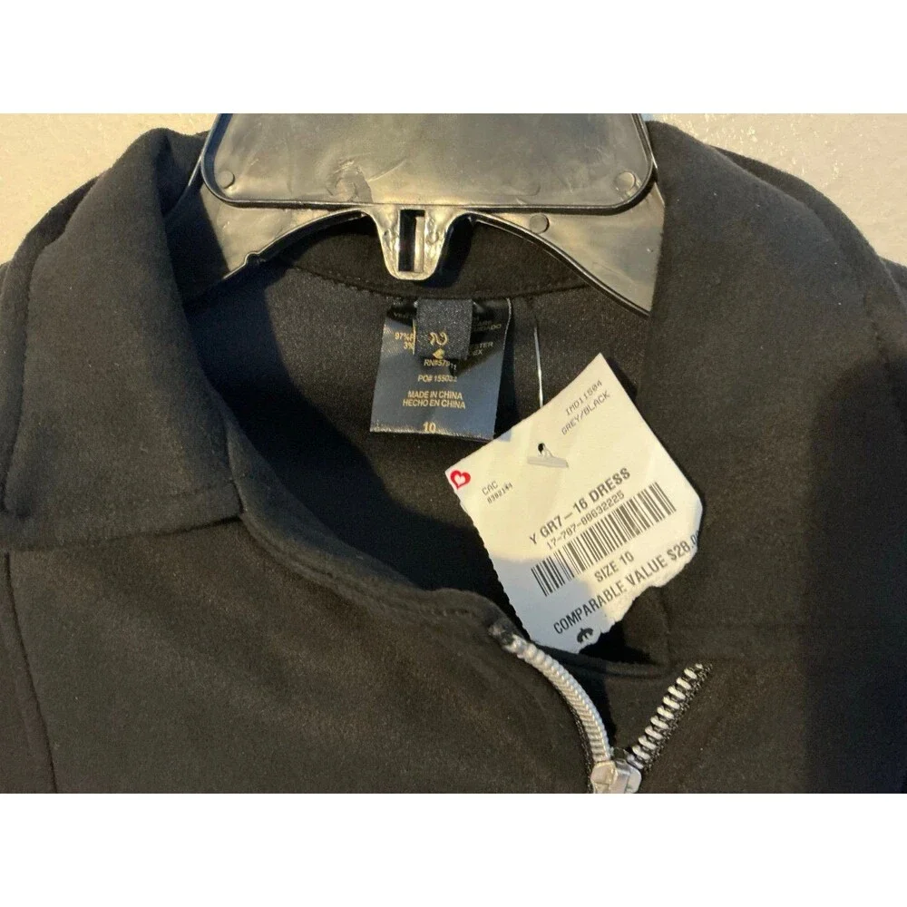 Girl’s Size 10 Black Velvet Zip-up Crop-top Jacket